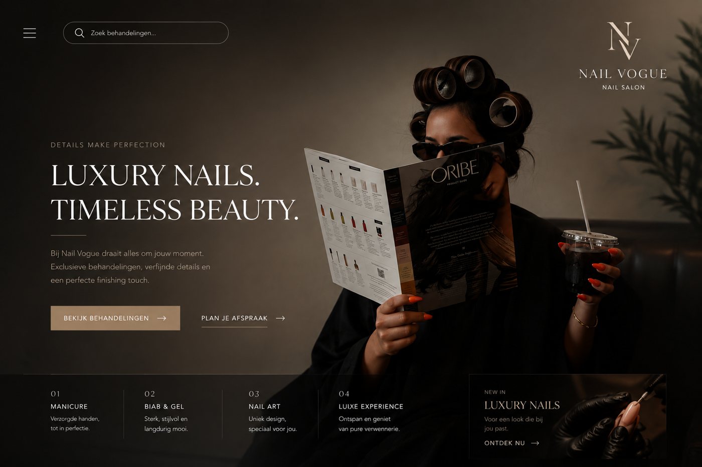 Voorbeeld website Nagelsalon